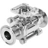Ball valve Series: VZBD Stainless steel/PTFE Bare stem PN16 Tri Clamp 1/2" (15)